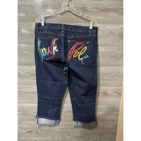Southpole Embellished Straight Capri Jeans Size 14 Women's Denim Pants - Picture 1 of 5